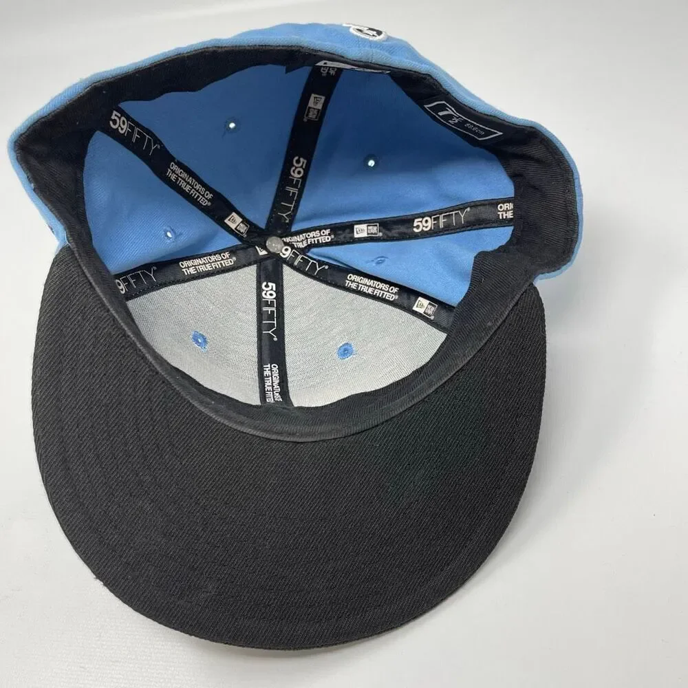 North Carolina Tar Heels Hat Cap Fitted Mens 7 1/2 Blue NCAA New Era 59FIFTY